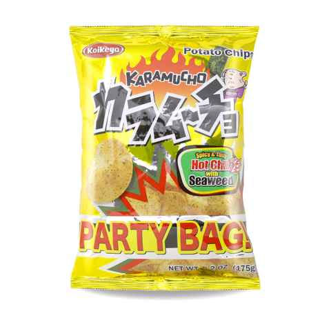 KOIKEYA Karamucho Hot Chili W/ Seaweed Potato Chips Party Large Bag 6.2 Oz (175 g)