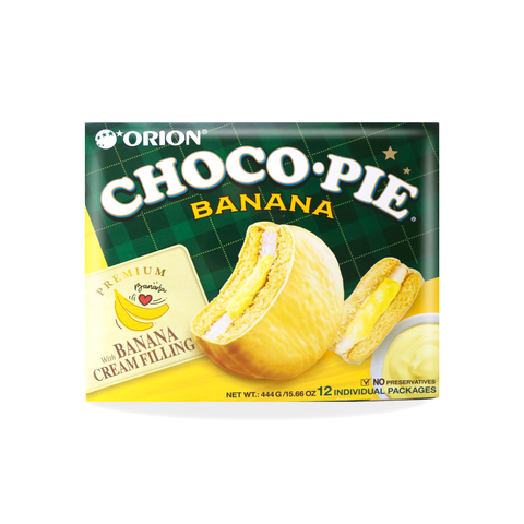 ORION Choco Pie Banana Flavor 12 Packs 15.66 Oz (444 g)