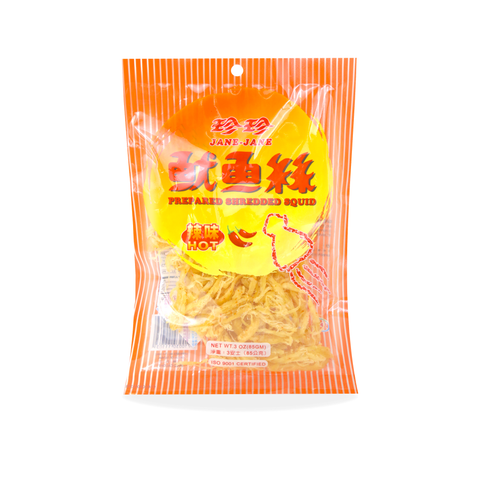 JANE-JANE Hot Prepared Shredded Squid 3 Oz (85 g)