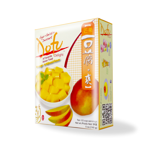 Jenyi Dofu Delight Instant Mango Flavored Agar Tofu Mix Dessert Chinese Pudding 5 Oz (140 g)