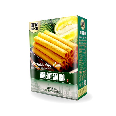 OKE Authentic Macao Durian Flavor Egg Rolls 5.6 Oz (160 g)