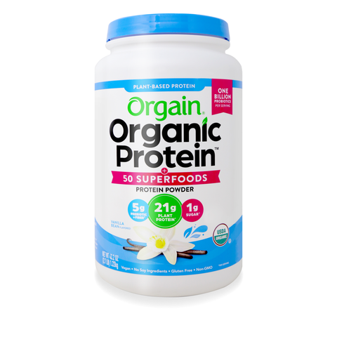 Orgain Organic Plant-Based Protein Powder Vanilla Bean Flavor 42.3 Oz (2.64 LB)