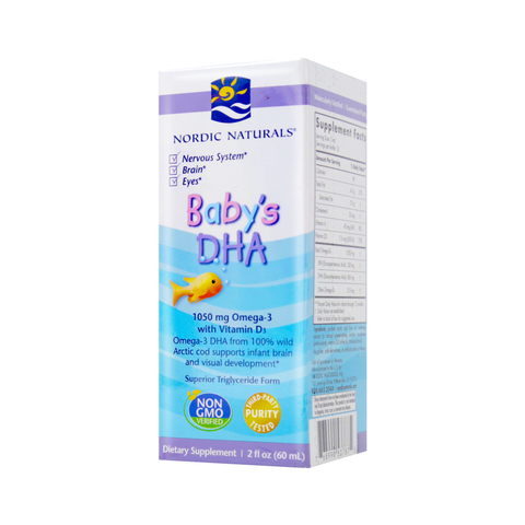Nordic Naturals Baby's DHA 1050 mg Omega-3 with Vitamin D3 2 Oz (60 mL)