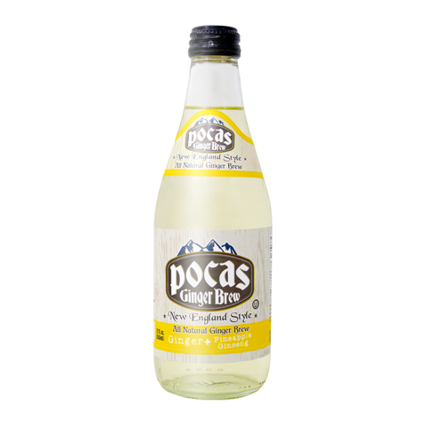 Pocas Ginger Brew Ginger and Pineapple ginseng Flavor Drink 12 Oz (355 mL)
