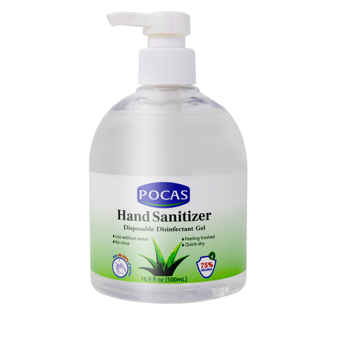 POCAS Hand Sanitizer Disposable Disinfectant Gel 16.9 Oz (500 mL)