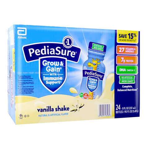 PediaSure Growth and Gain Vanilla Shake Flavor, 24 bottles 192 Oz (5.69 L)