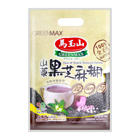 Green Max Yam and Black Sesame Cereal 12.7 Oz (360 g)