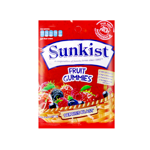 Sunkist Fruit Gummies Berry Blast Flavor 3.5 Oz (100 g)