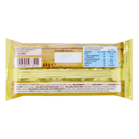 Nutella Wafer Hazelnut Sandwiches, 2 pieces 3.5 Oz (100 g)