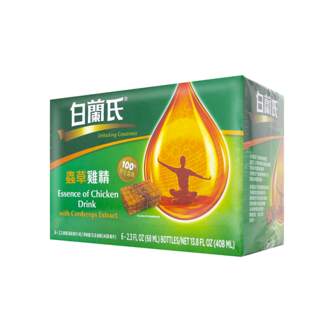 BRAND'S Essence of Chicken Drink W/ Cordyceps Extract 6 Bottles 13.8 FL Oz (408 mL) - 白兰氏 蟲草鸡精