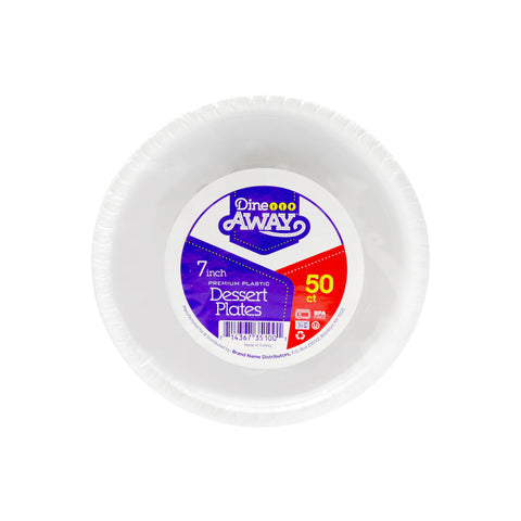 Dine Away Premium Plastic Plates 7 inch, 20 Count