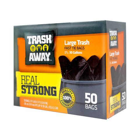 Trash Away Fast Tie Bags Large Trash 50 bags