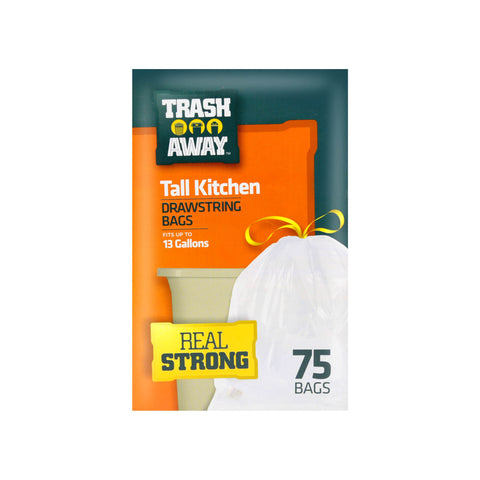 Trash Away Tall Kitchen Drawstring Bags Large Trash 75 bags