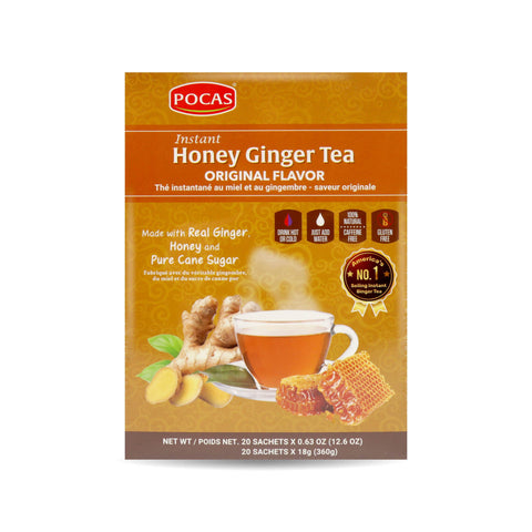 Pocas Instant Honey Ginger Tea Original Flavor 20 Sachets 12.7 Oz (360 g)