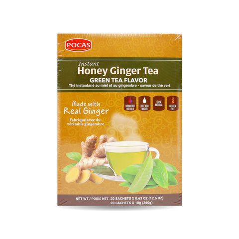 Pocas Instant Honey Ginger Tea Green Tea Flavor 20 Sachets 12.7 Oz (360 g)