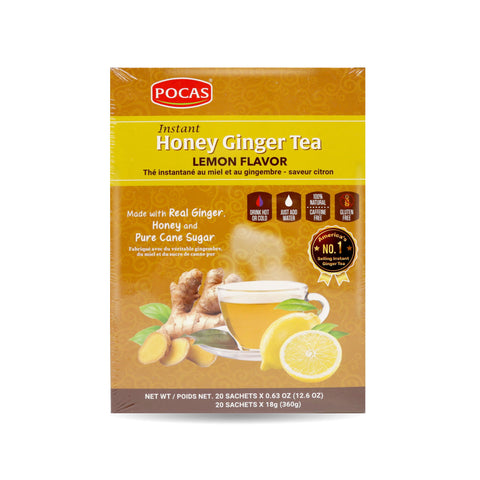 Pocas Instant Honey Ginger Tea Lemon Flavor 20 Sachets 12.6 Oz (360 g)
