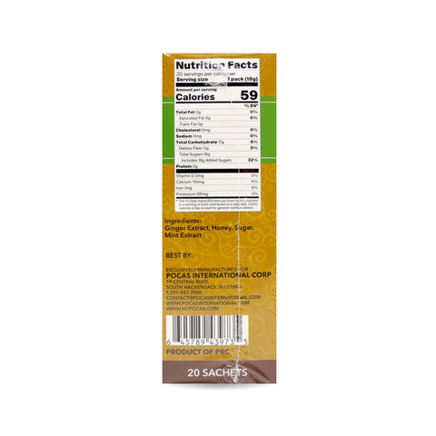 Pocas Instant Honey Ginger Tea Mint Flavor 20 Sachets 12.7 Oz (360 g)