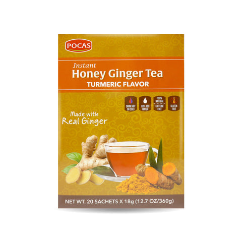 Pocas Instant Honey Ginger Tea Turmeric Flavor 20 Sachets 12.7 Oz (360 g)