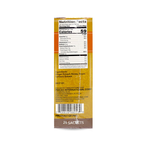 Pocas Instant Honey Ginger Tea Turmeric Flavor 20 Sachets 12.7 Oz (360 g)