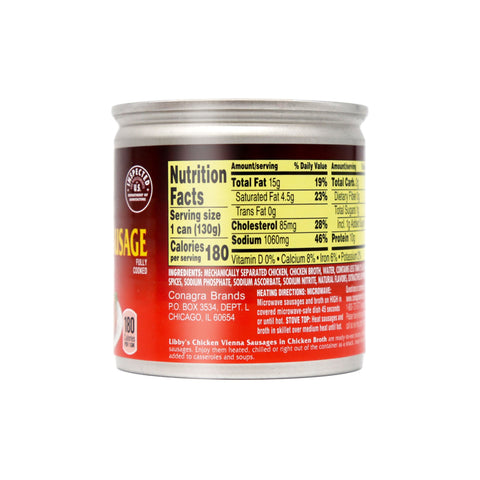 Libby's Chicken Vienna Sausage in chicken Broth 4.6 Oz (130 g)