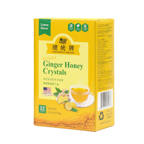 President Brand Instant Ginger Honey Crystal Lemon Flavor, 12 sachets 4.23 Oz (120 g)