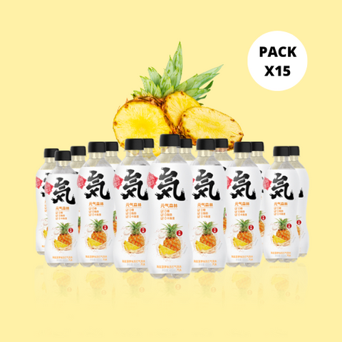 Genki Forest Sugar-Free Sparkling Water Pineapple & Sea Salt Flavor 16.2 fl Oz Bottles PACK of 15