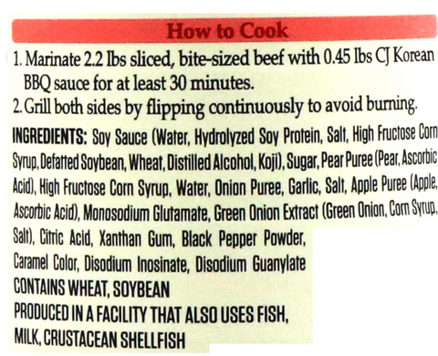 CJ Foods Korean BBQ Kalbi Marinade for Ribs Original Sauce 29.7 Oz (1.9LBS) 840 g