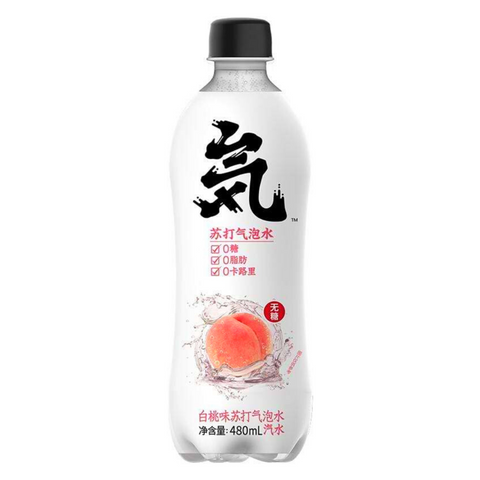 Genki Forest Sugar-Free Sparkling Water Peach Flavor 480 mL - 白桃味苏打气泡水 汽水 无糖