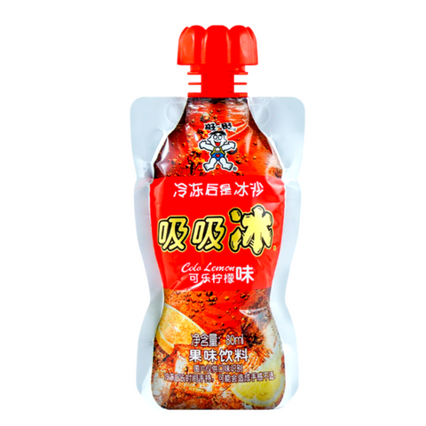 WANT WANT Sorbet Lemon Cola Flavor 4-PACK 10.82 FL Oz (320 mL) (80 mL X 4) - 旺旺吸吸冰 可乐柠檬味