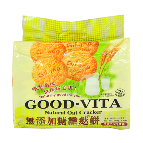Silang Sugar Free Natural Oat Cracker 20 Individual Bags 13.3 Oz (380 g) - 思朗 无添加糖纤麸饼 380克