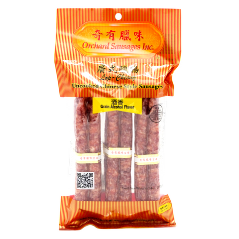 Orchard Sausages Uncooked Chinese Style Sausage Grain Alcohol Flavor 14 Oz (397 g) - 廣式臘腸 酒香 397克