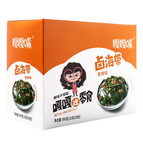 GGZ Kelp Spicy Flavor 30 Bags 34.9 Oz (990 g) - 嘎嘎嘴 卤海带香辣味 990克