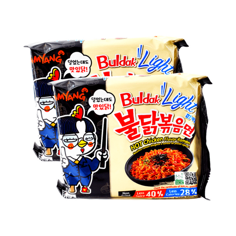 Samyang Buldak Light Hot Chicken Flavored Non-Fried Ramen Noodles 5-PACK 19.40 Oz (550 g)