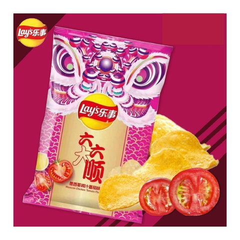Lay's Mexican Chicken Tomato Flavored Potato Chips 70 g - 乐事新六六大顺墨西哥鸡汁蕃茄味 - CoCo Island Mart