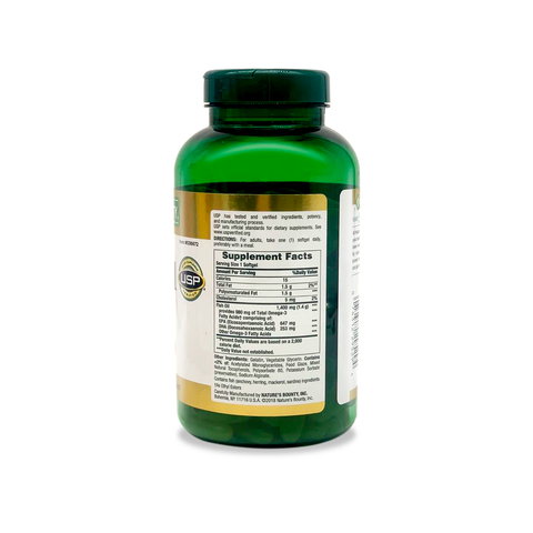 Nature's Bounty Fish Oil, 130 Coated Softgels