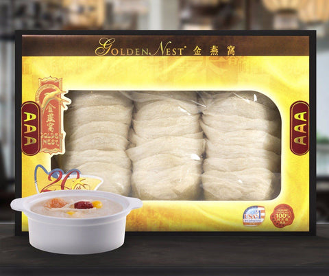 Golden Nests Premium White Bird’s Nest AAA – 227 Grams (8 Oz.) 金燕窩 3A白燕棧