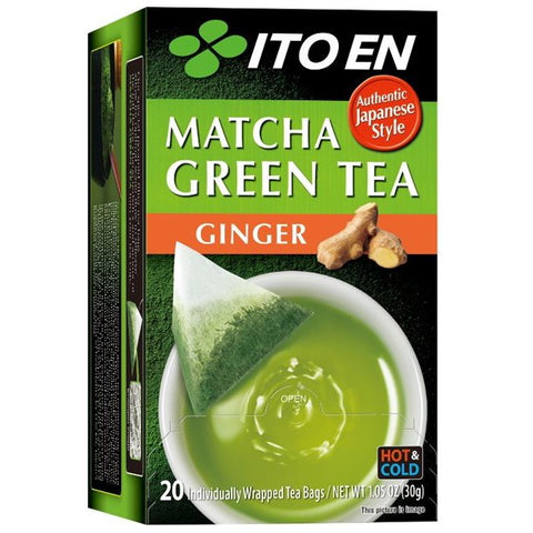 Ito En Matcha Green Tea Ginger 20 Tea Bags 1.05 Oz (30 g)