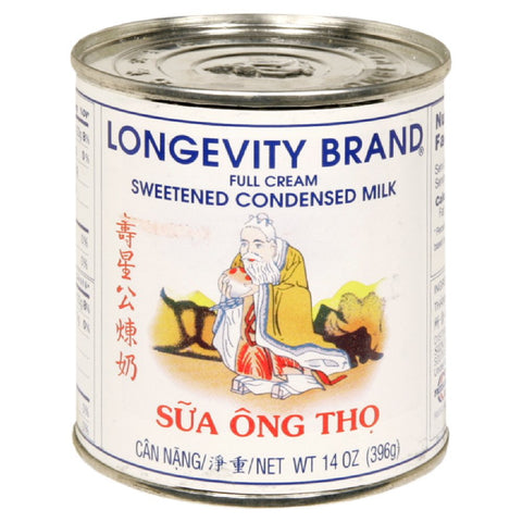 Longevity Brand Sweetened Sua Ong Tho Condensed Milk 寿星公炼奶14 Oz (397 g)