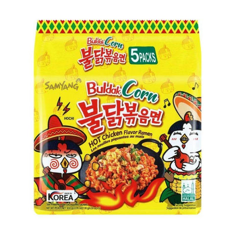 SAMYANG Buldak Corn Hot Chicken Flavor Ramen (Stir Fried Instant Noodle) 40 PACKS - CoCo Island Mart