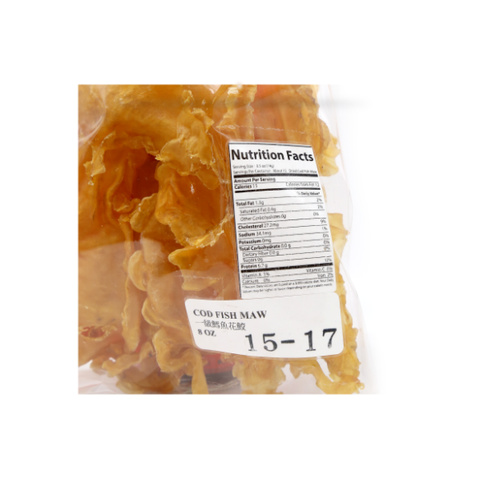 Cod Dried Fish Maw, 15-17 Pieces 8 Oz
