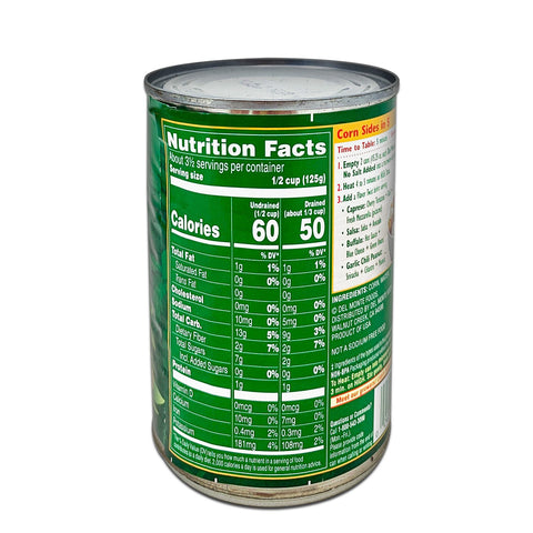 DEL MONTE Canned Sweet Whole Kernel Corn - No Salt Added, 432g (15.25oz)