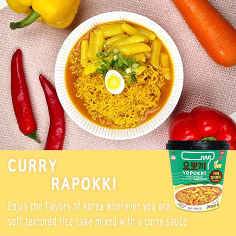 YOPOKKI Rabokki Cup Ramen Noodle Curry Flavored 5.1 Oz (145 g)