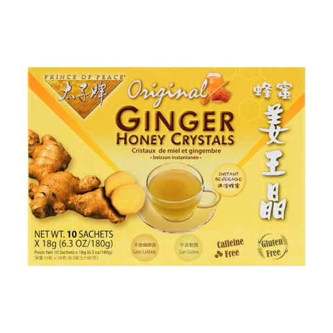 Prince of Peace Instant Original Ginger Honey Crystals (10 Sachets X 18 g) 6.3 Oz (180 g)