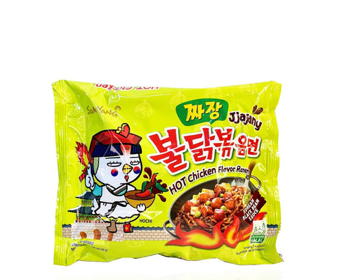 SAMYANG Buldak Korean Jjanjang Hot Chicken Flavor Ramen with Korean Black Bean Sauce (Stir Fried Noodle) 24.69 Oz (700 g) - 5PACKS