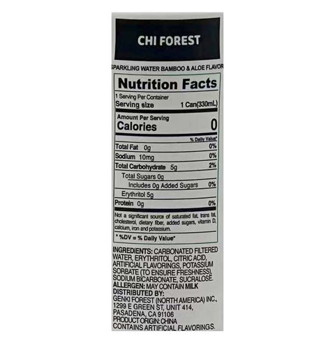 Chi Forest Sugar-Free Sparkling Water Bamboo & Aloe Flavor 11.15 FL Oz (330 mL)