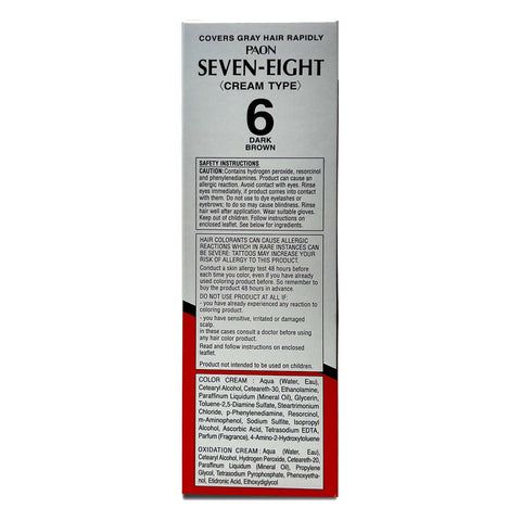 PAON Seven-Eight Hair Color #6 Dark Brown