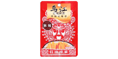 WUJIANG Hot Spicy Flavour Preserved Mustard Tuber 2.82 Oz (80 g) - 乌江麻辣红油榨菜