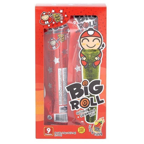 Tao Kae Noi Big Roll Grilled Seaweed Roll Hot and Spicy Flavor 0.95 Oz (27 g) 9 Packets - 小老闆辣味紫菜卷 - CoCo Island Mart