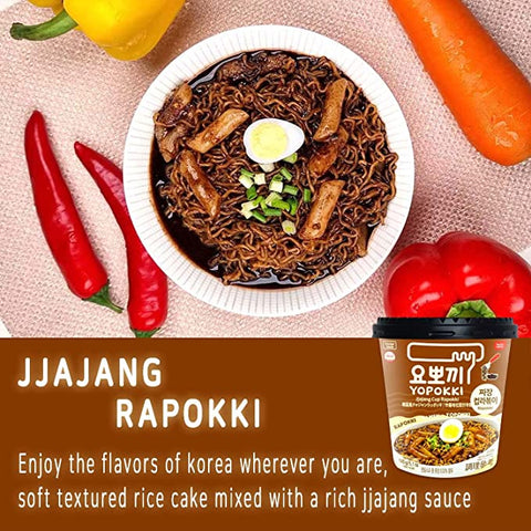 YOPOKKI Rabokki Cup Ramen Noodle Jjajang Flavored 5.1 Oz (145 g)