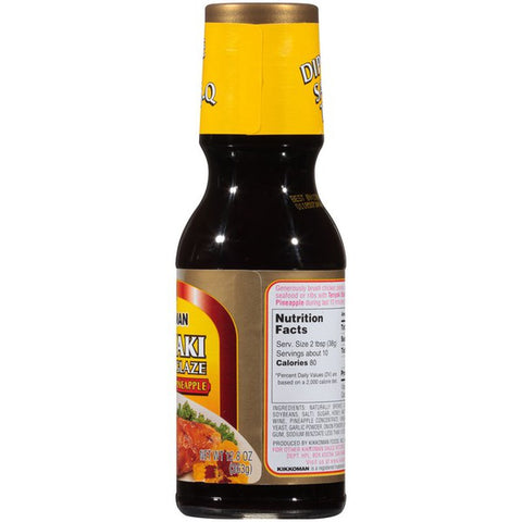 KIKKOMAN Teriyaki Sauce with Honey and Pineapple Baste & Glaze 12.8 Oz